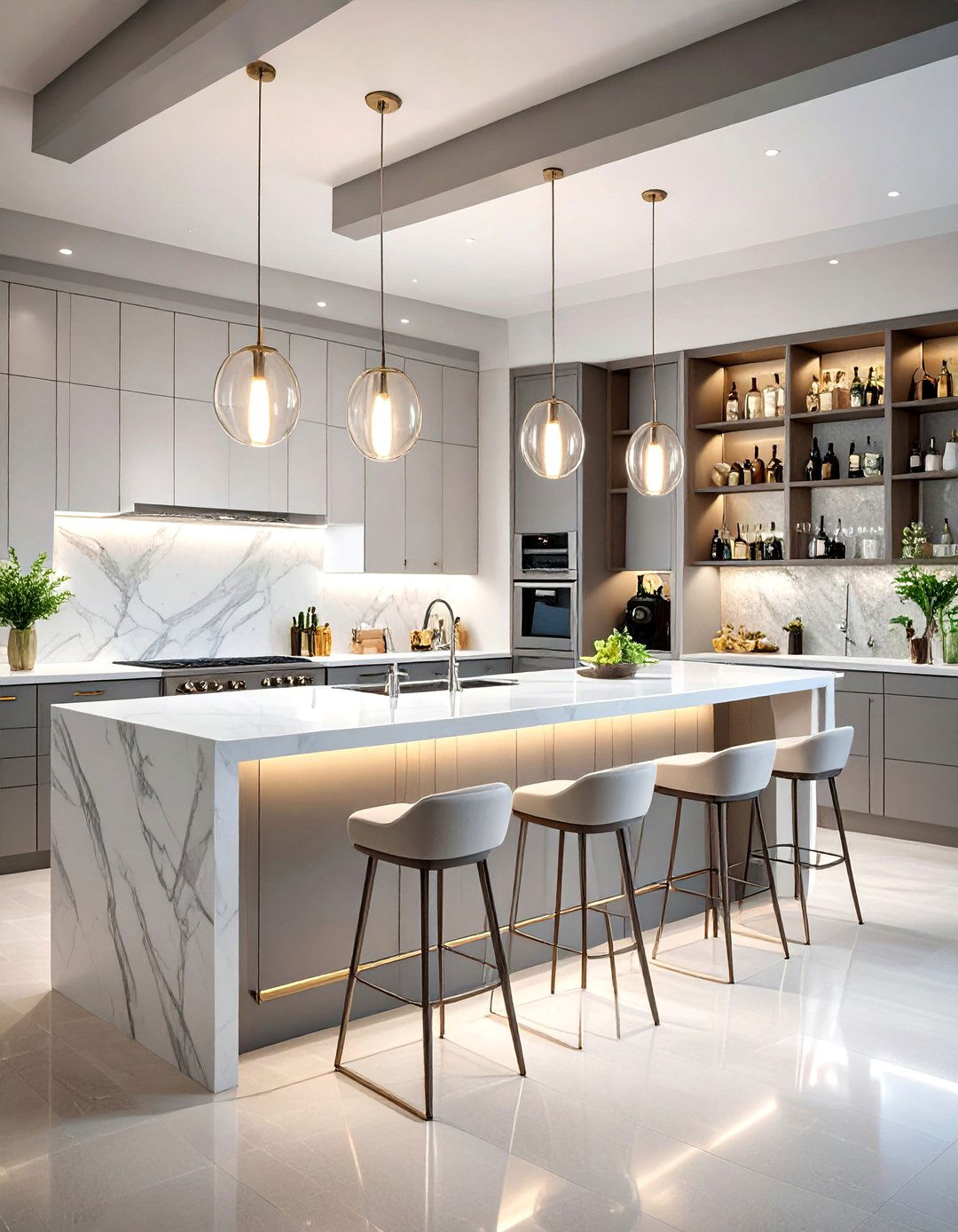 A Modern Minimalist Basement Bar - 30 basement bar designs