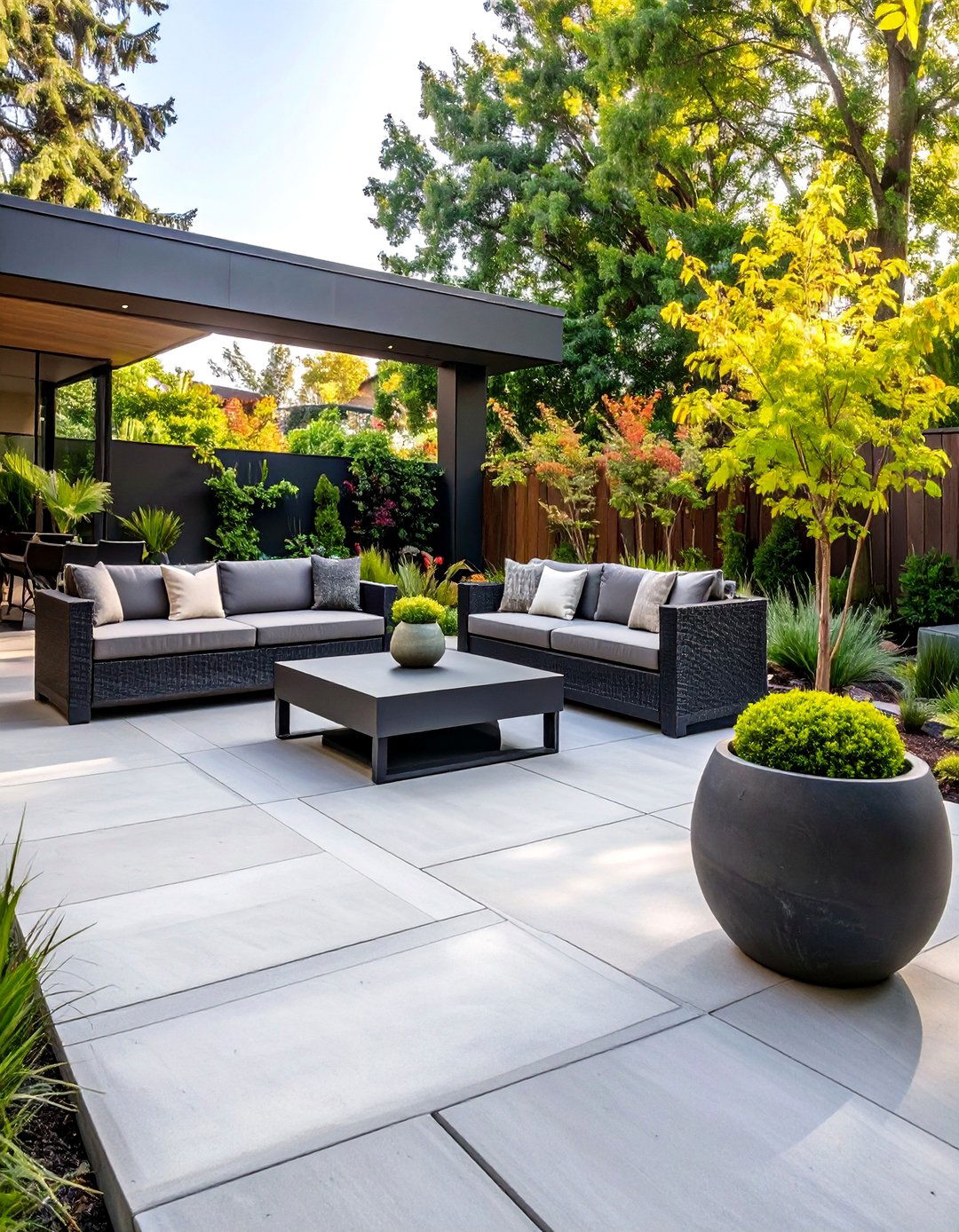 A Modern Minimalist Concrete Patio - 30 backyard patio designs