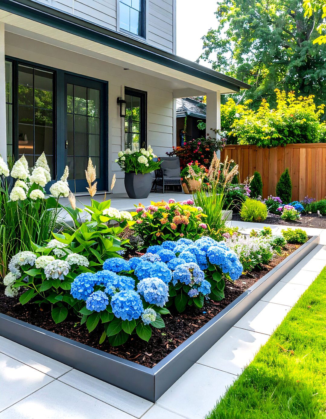 A Modern Minimalist Flower Bed Layout - 30 front yard flower bed landscaping ideas