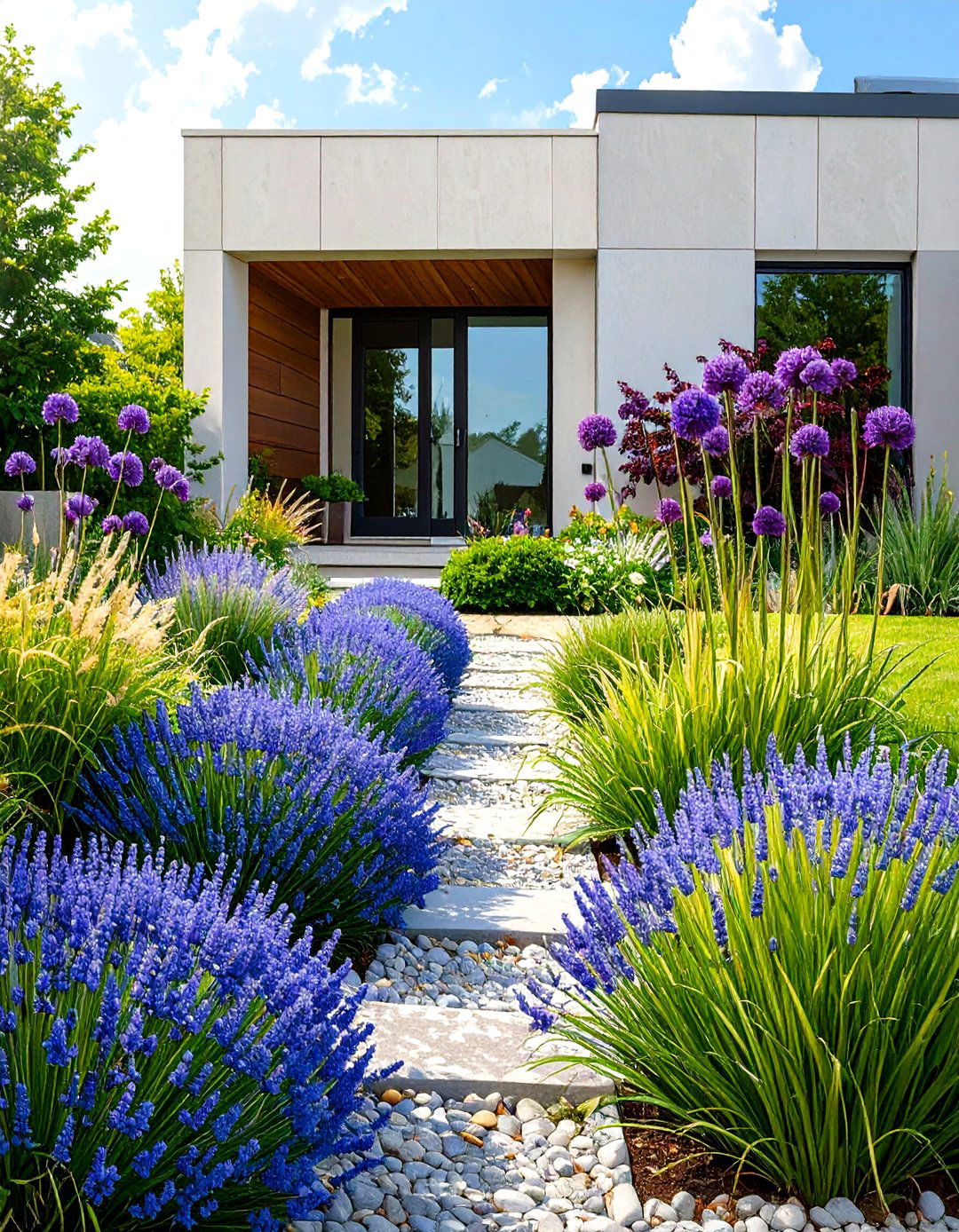 A Modern Minimalist Perennial Design - 30 front house full sun perennial garden designs