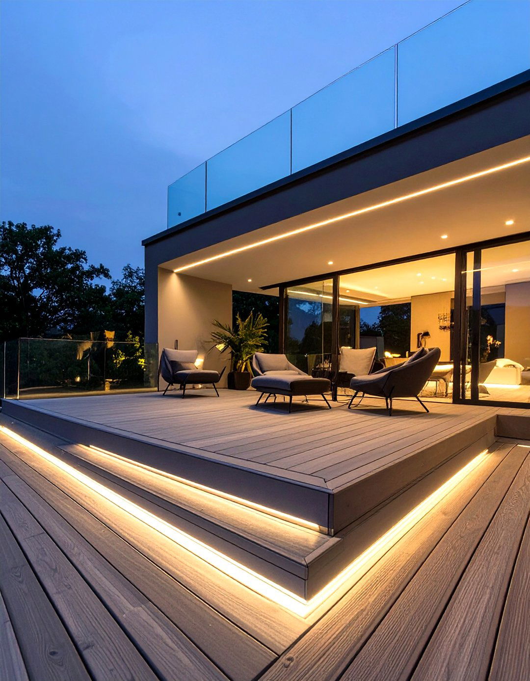 A Modern Minimalist Platform Deck - 30 front deck ideas