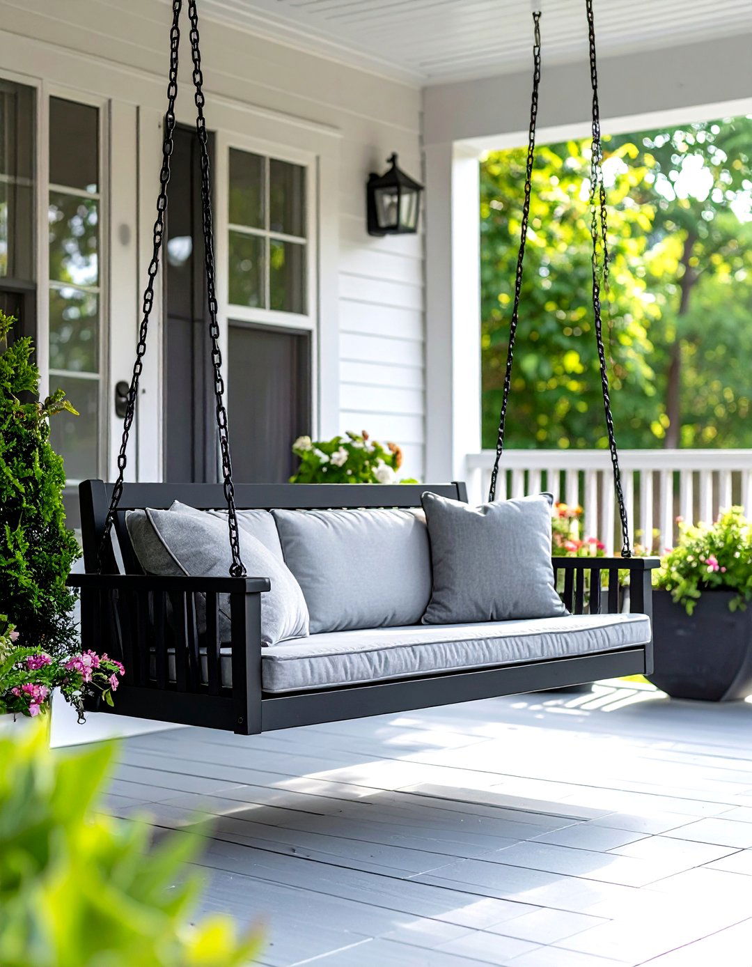 A Modern Minimalist Porch Swing - 30 front porch swing ideas