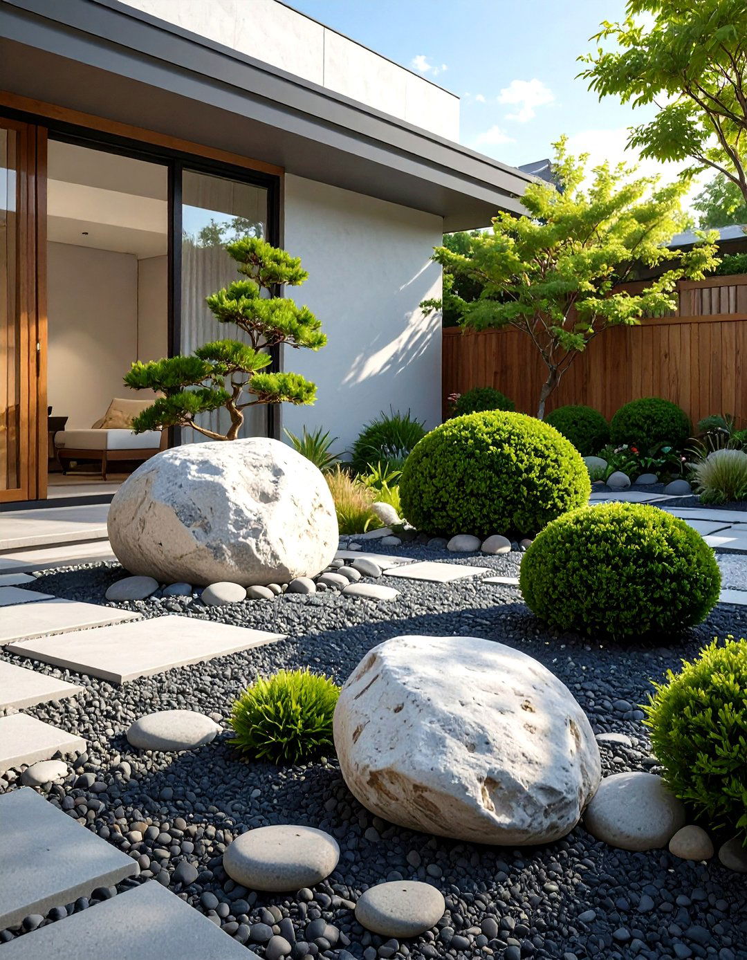 A Modern Minimalist Rock Garden - 30 low maintenance small rock garden ideas