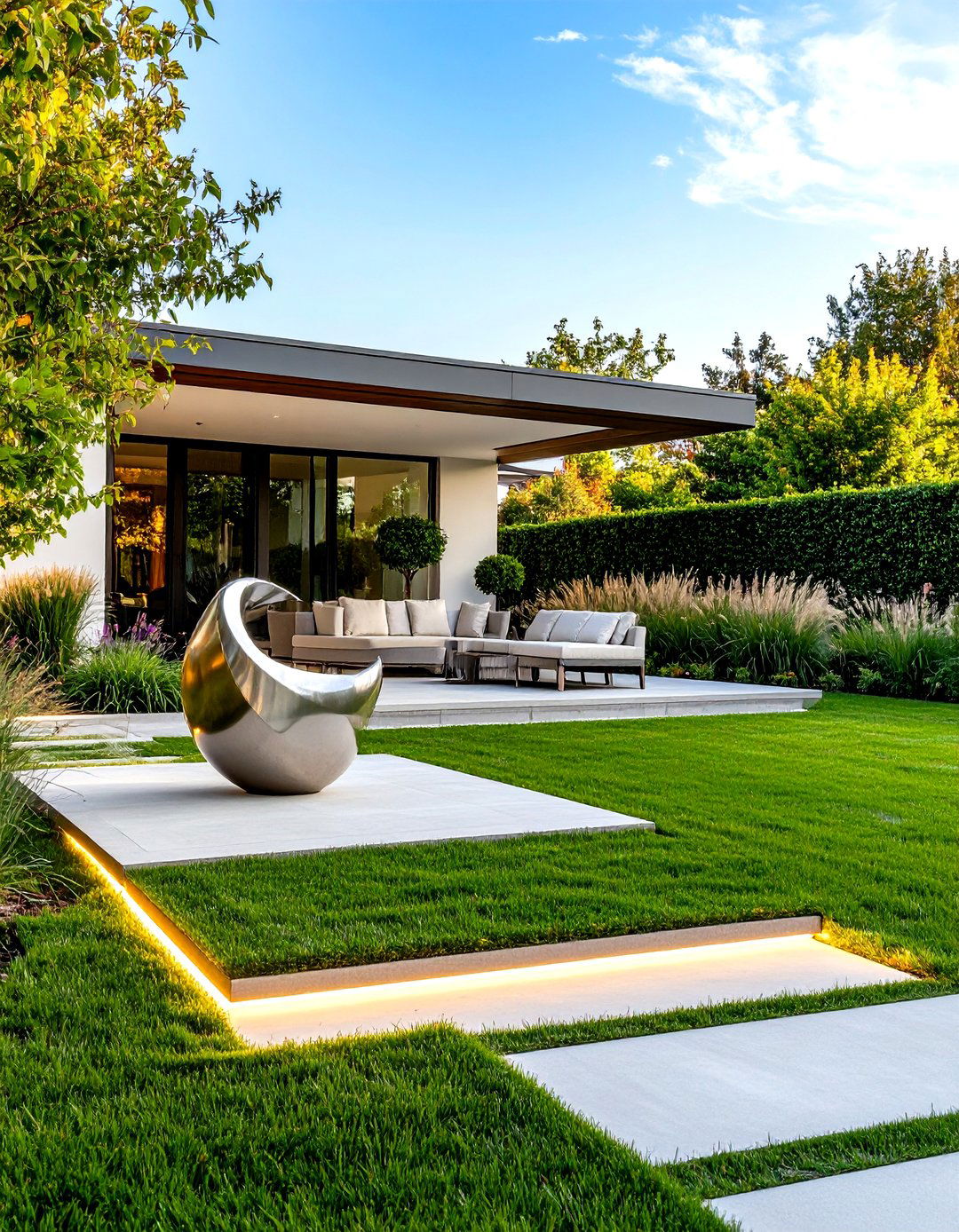 A Modern Minimalist Sculpture Garden - 30 garden art ideas