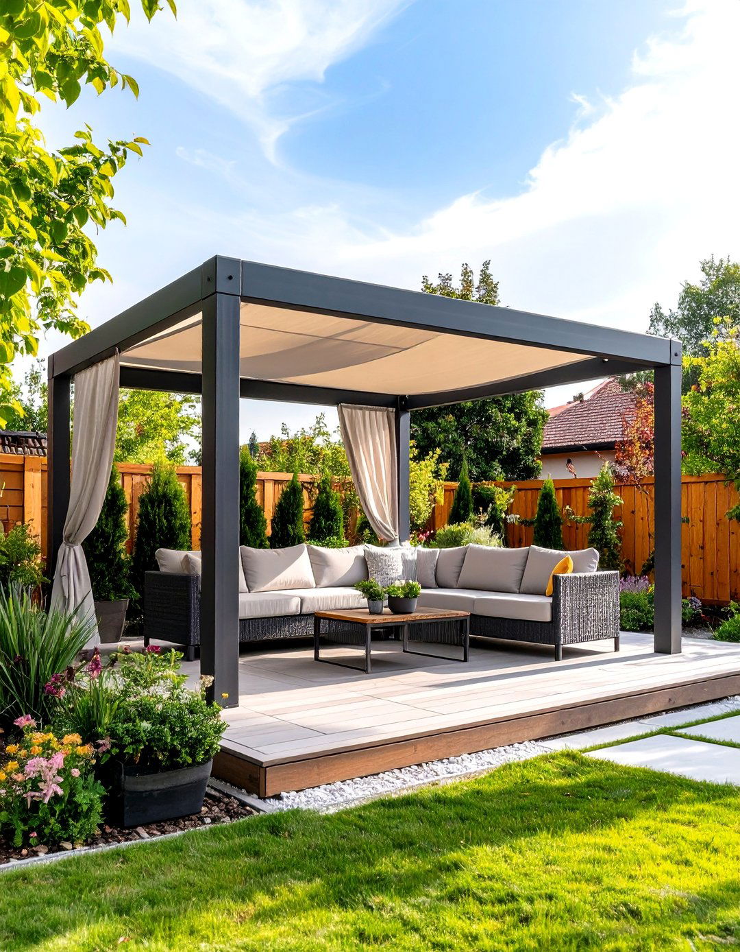 A Modern Minimalist Shade Structure - 30 backyard canopy ideas