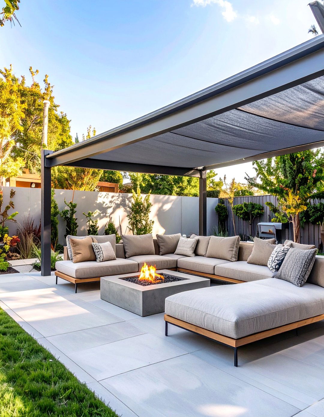 A Modern Retractable Canopy System - 30 backyard shade ideas