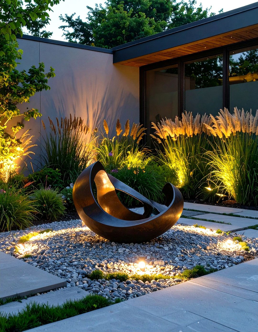A Modern Sculptural Art Garden - 30 corner garden ideas