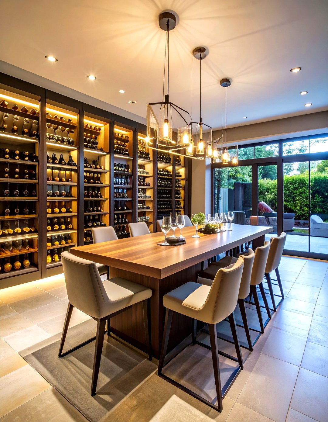 A Modern Wine Cellar and Tasting Room - 30 ai basement remodel ideas