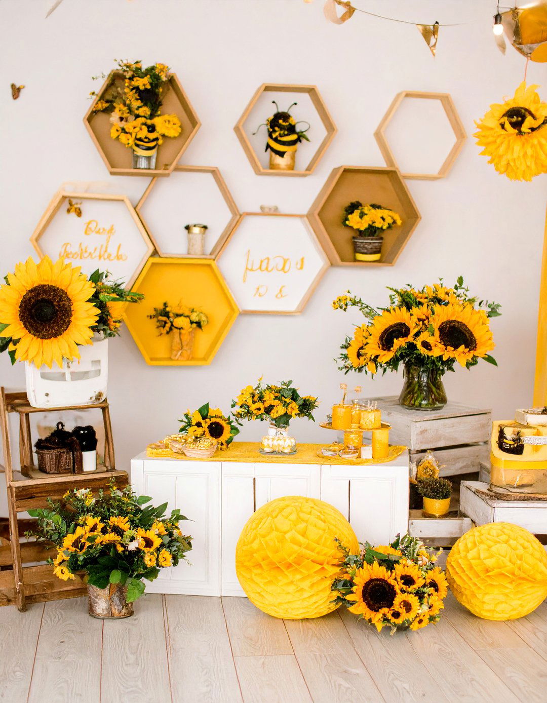 A Mommy to Bee Honeycomb Shower - 30 baby girl baby shower ideas