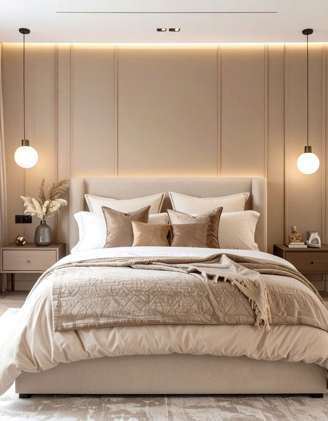 A Monochromatic Beige Bedroom - 30 modern beige bedroom ideas