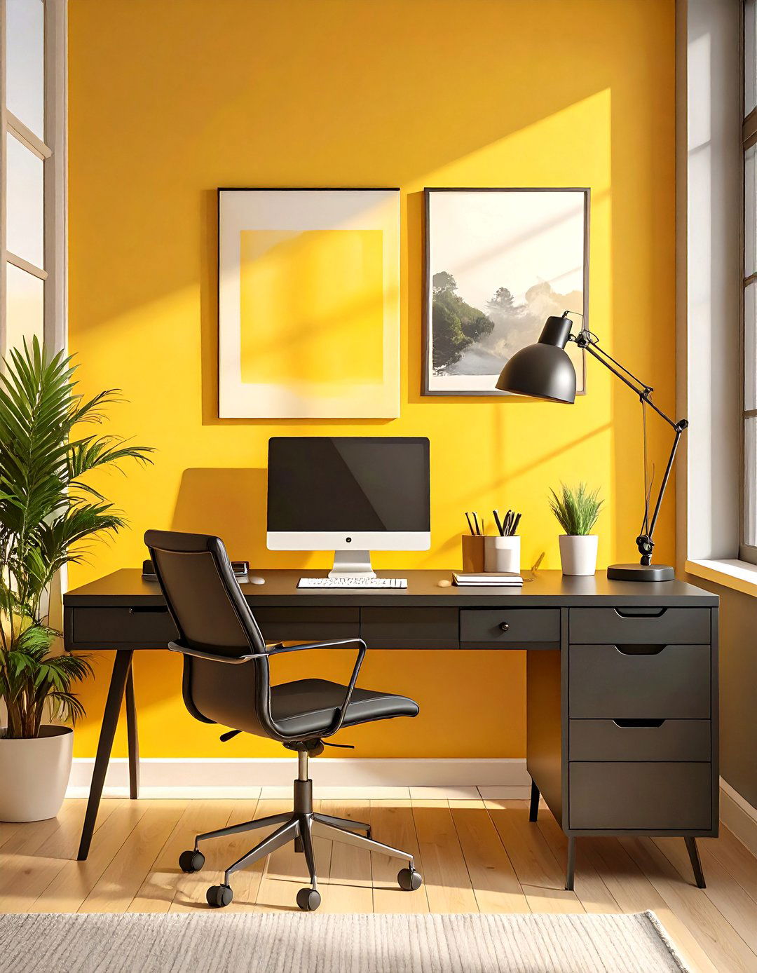 A Monochromatic Color Scheme Desk - 30 office desk organization ideas