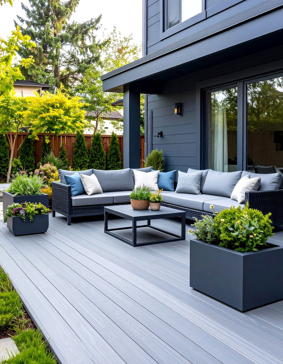 A Monochromatic Modern Deck - 30 easy backyard ideas