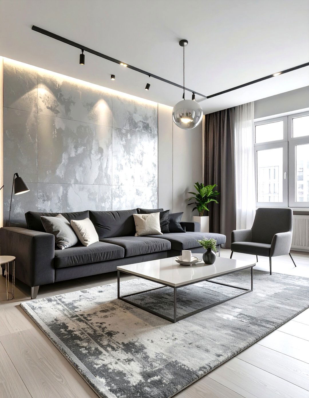 A Monochromatic Modern Living Room - 30 extra small apartment living room ideas