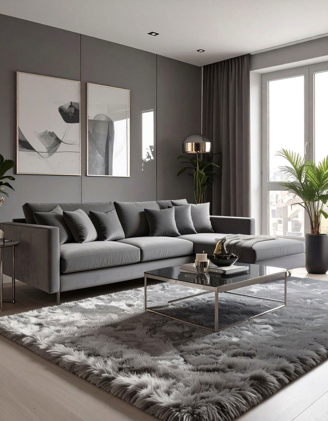 A Monochromatic Modern Living Room - 30 budget apartment living room ideas