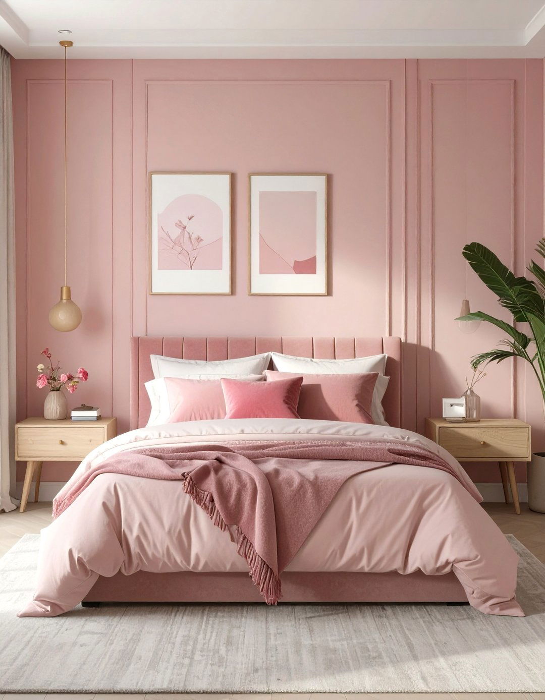 A Monochromatic Pink Bedroom - 30 colorful bedroom ideas