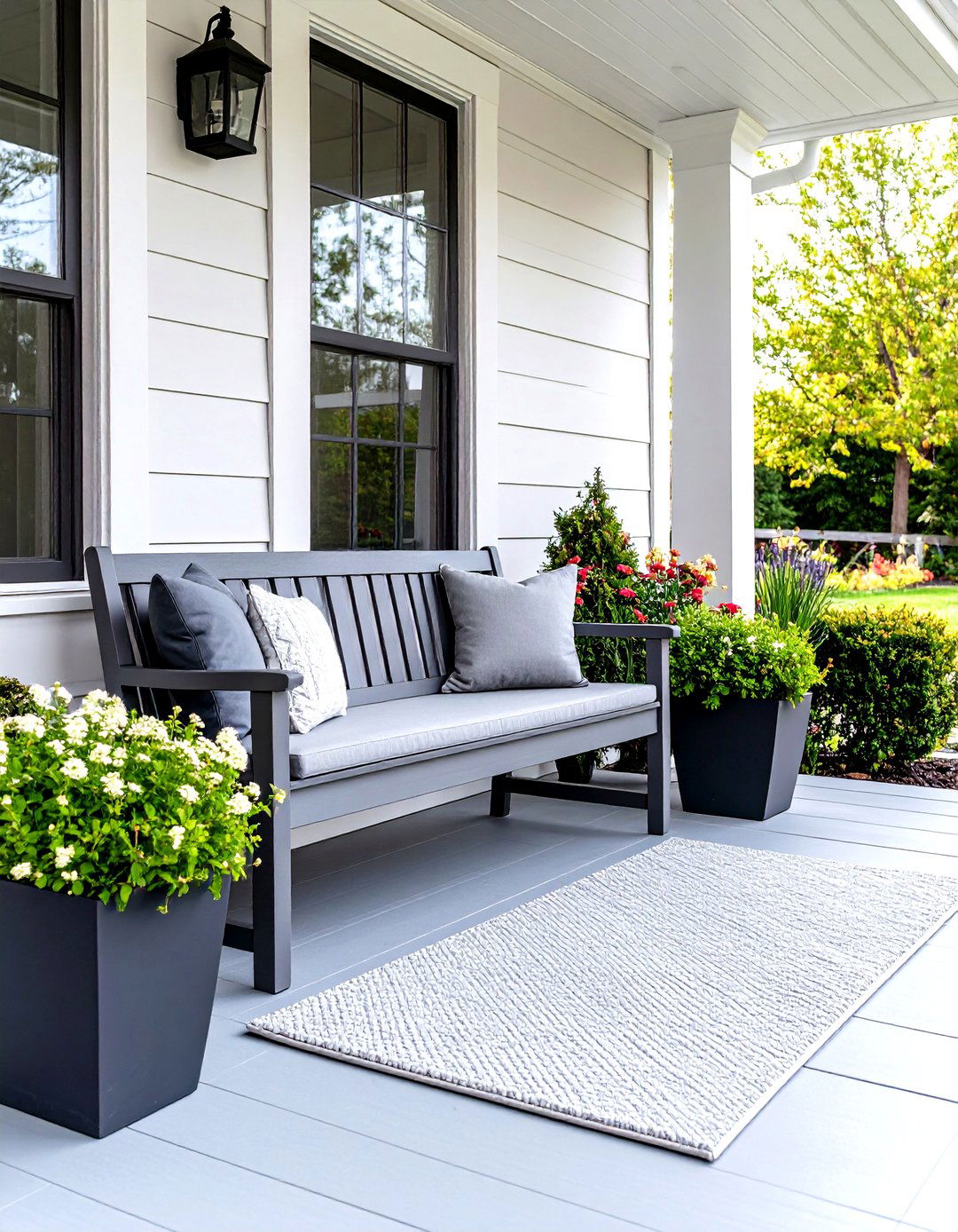 30 Cozy Front Porch Bench Ideas for Your Entryway - We Love Home Blog