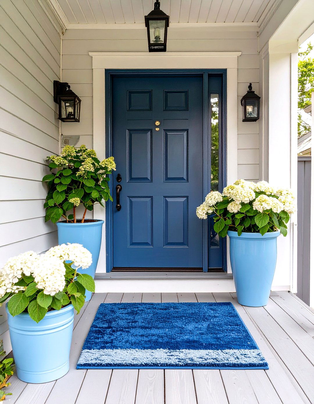 A Monochromatic Porch Scheme - 30 curb appeal small front porch ideas on a budget