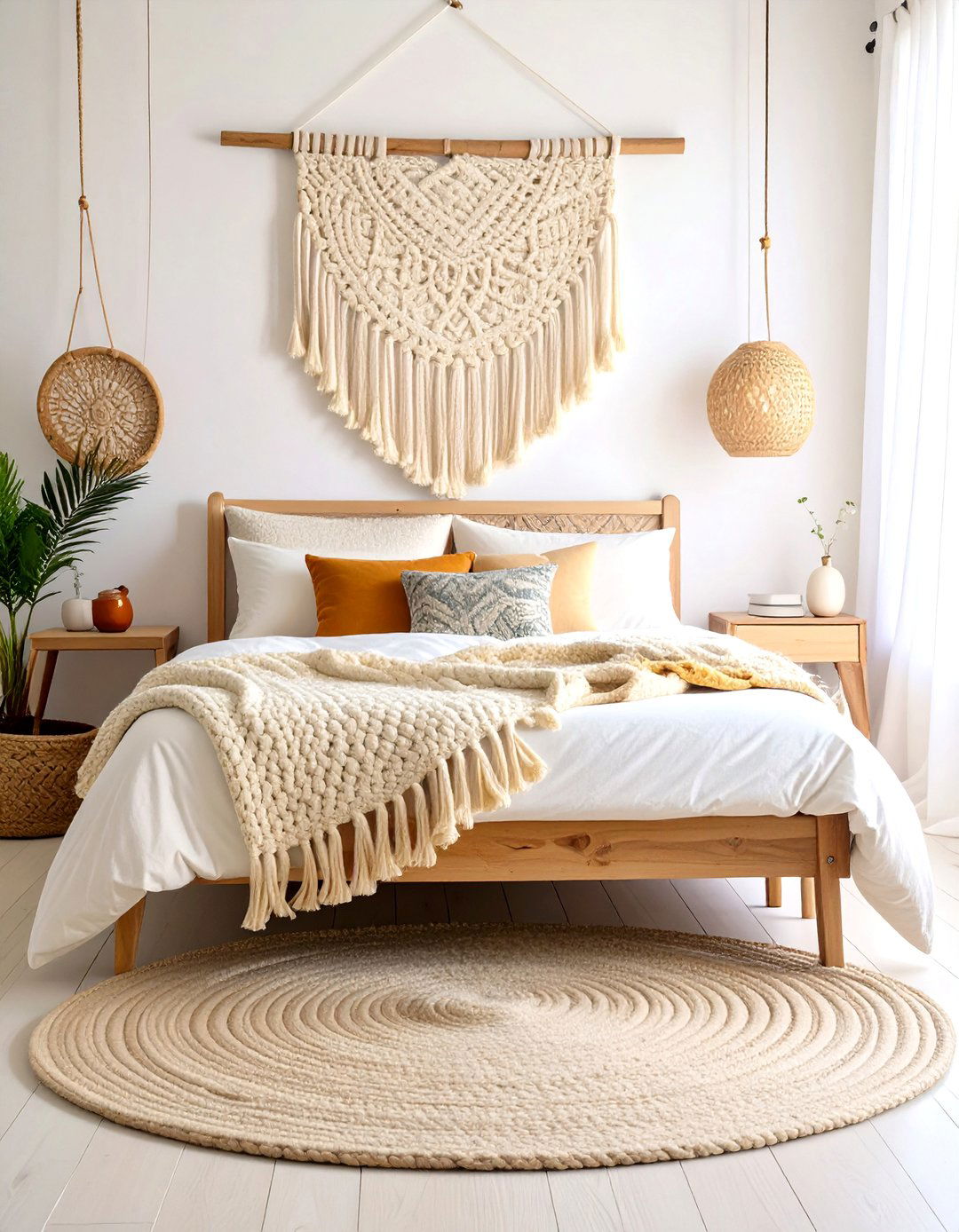 A Monochromatic Textured Boho Bedroom - 30 ai boho chic bedroom ideas