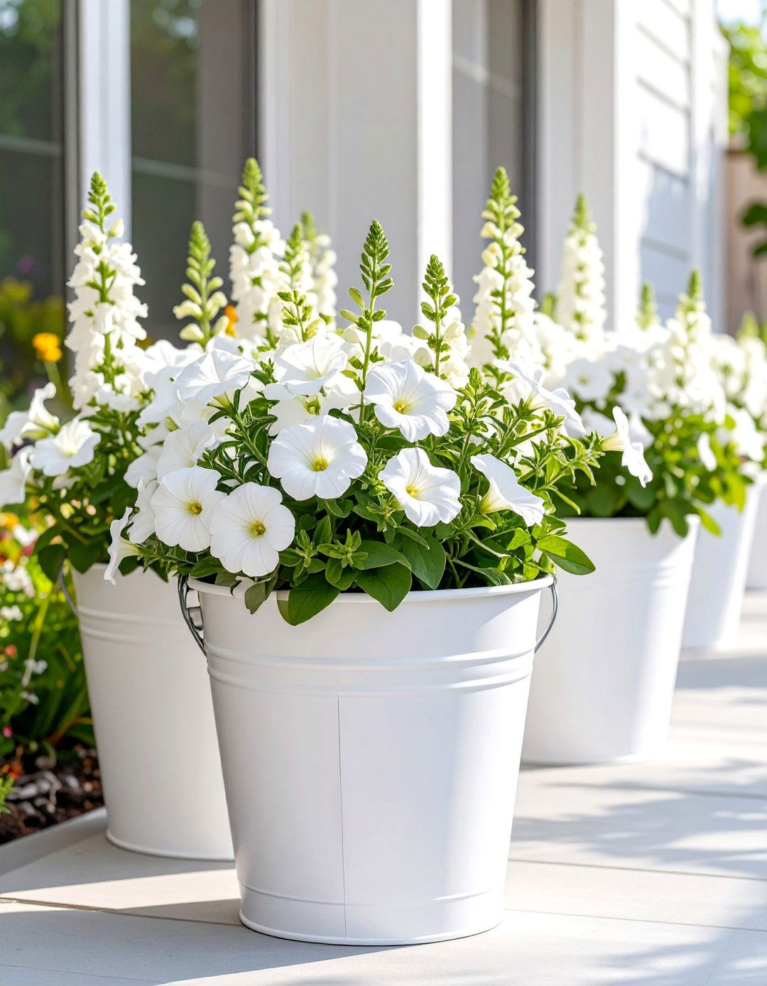 A Monochromatic White Flower Garden - 30 bucket garden ideas