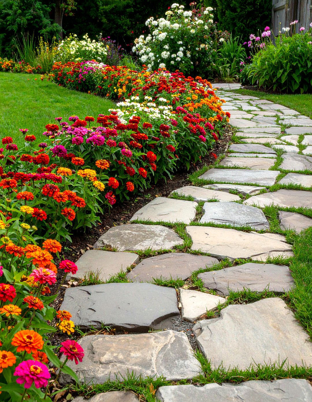 A Monochromatic Zinnia Garden Bed - 30 zinnia garden ideas