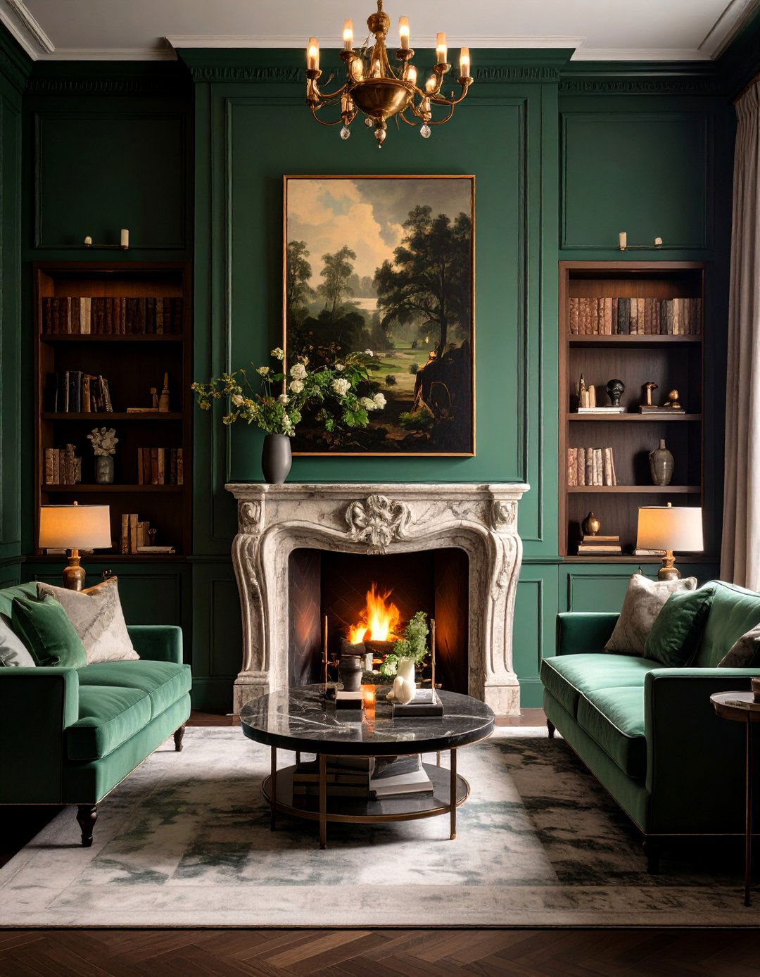 A Moody And Dramatic Oil Portrait Display - 30 living room art ideas