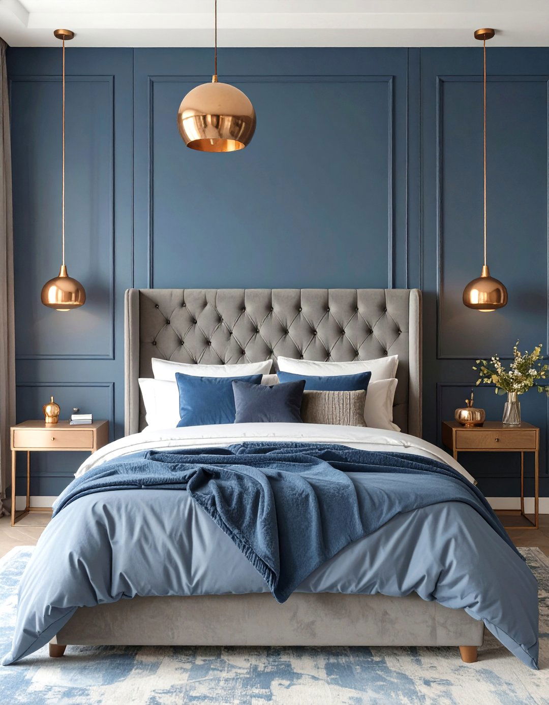 A Moody Indigo Blue Bedroom - 30 colorful bedroom ideas