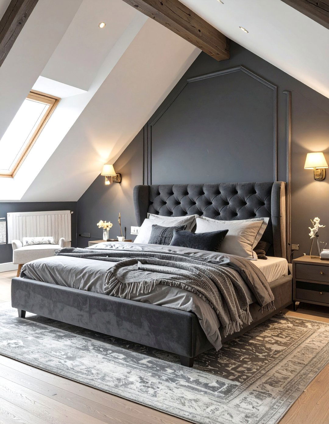 A Moody and Dramatic Attic Bedroom - 30 attic bedroom ideas