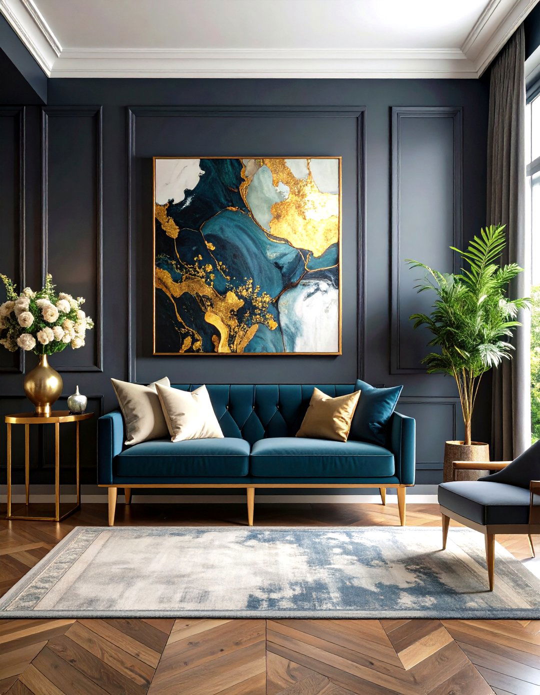 A Moody and Dramatic Dark Walled Entryway - 30 entryway wall decor ideas