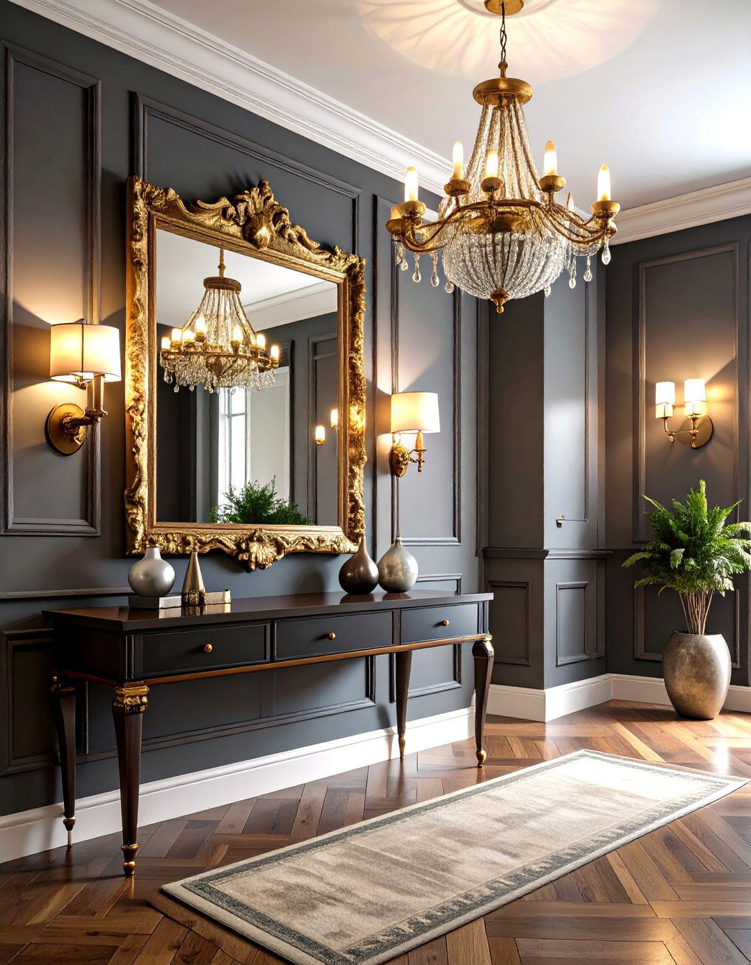 A Moody and Dramatic Entry Hallway - 30 entry hallway ideas