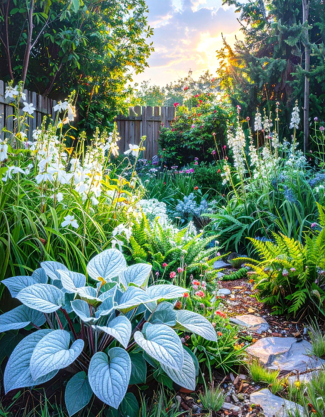 A Moon Garden for a Shady Corner - 30 shady garden corner ideas