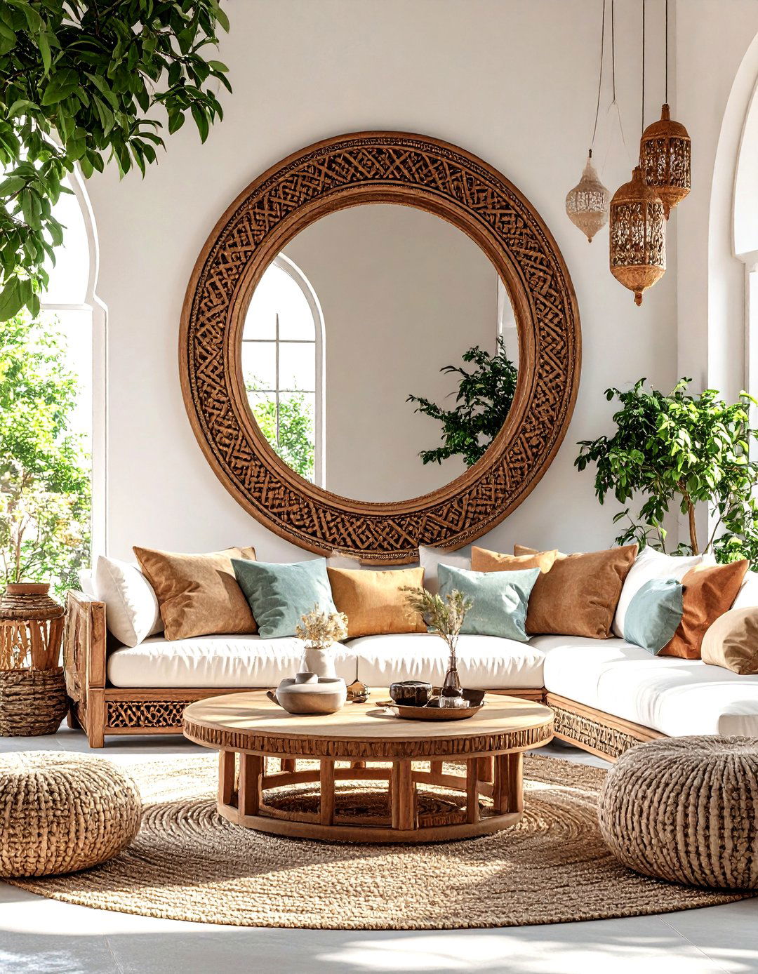 A Moroccan Inspired Mirror - 30 living room mirror ideas