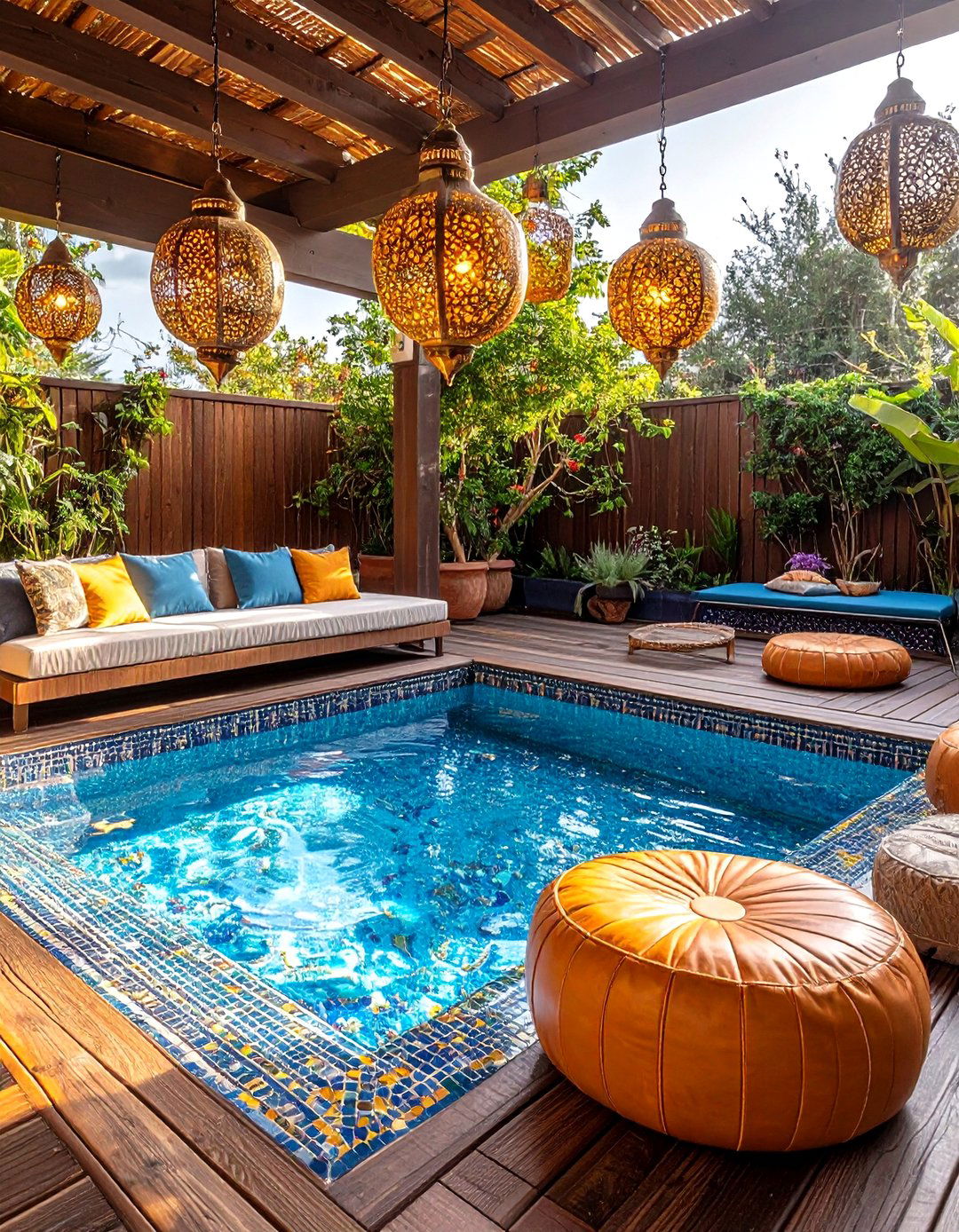 A Moroccan Inspired Plunge Pool - 30 affordable backyard pool ideas on a budget