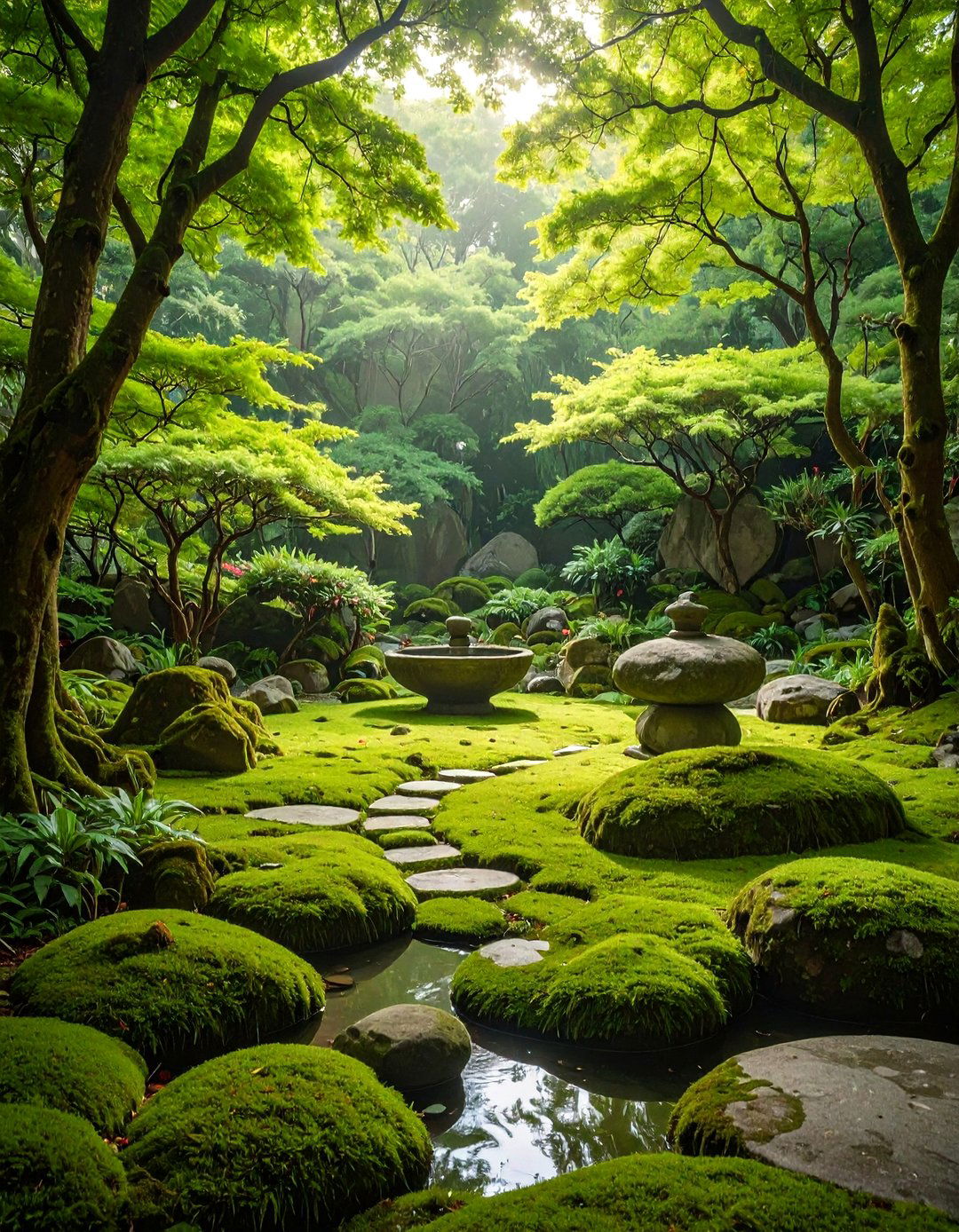 A Moss and Stone Garden Sanctuary - 30 ai zen garden design ideas