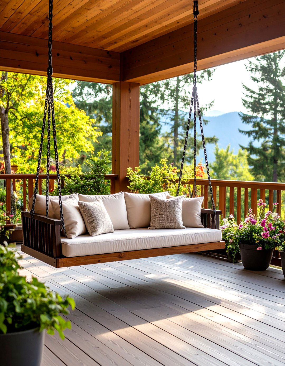 A Mountain Modern Porch Swing - 30 front porch swing ideas
