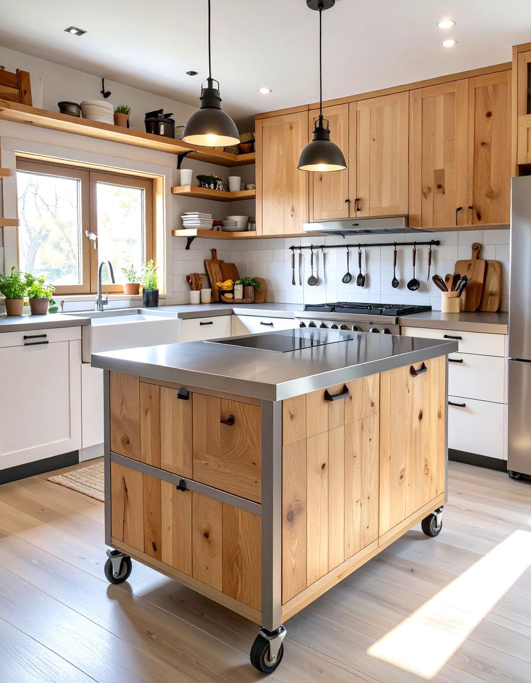A Movable Kitchen Island or Cart - 30 tiny home kitchen ideas