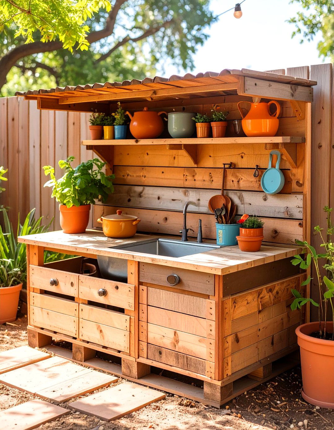 A Mud Kitchen Creation Station - 30 kids backyard ideas