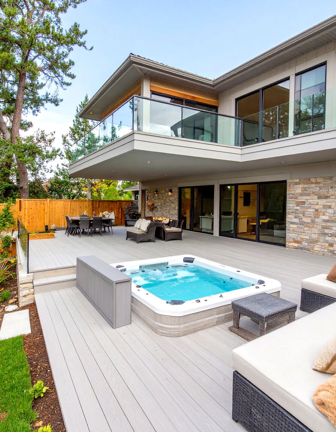 A Multi Level Composite Deck - 30 backyard swim spa deck ideas