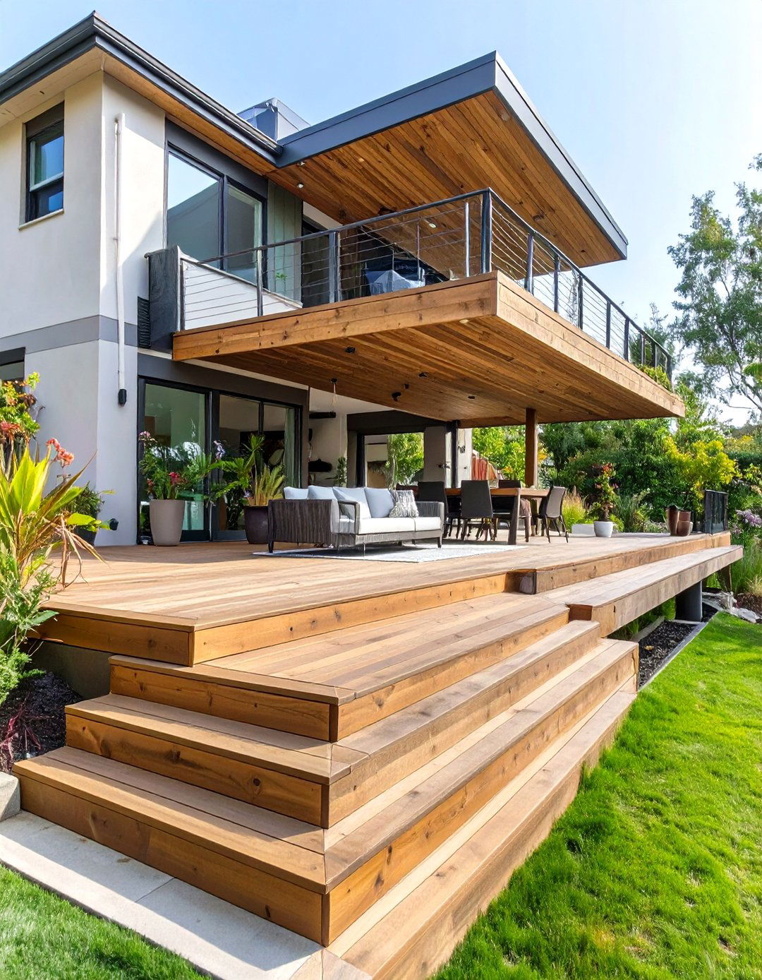 A Multi Level Deck for Zoning - 30 ai outdoor entertaining space ideas