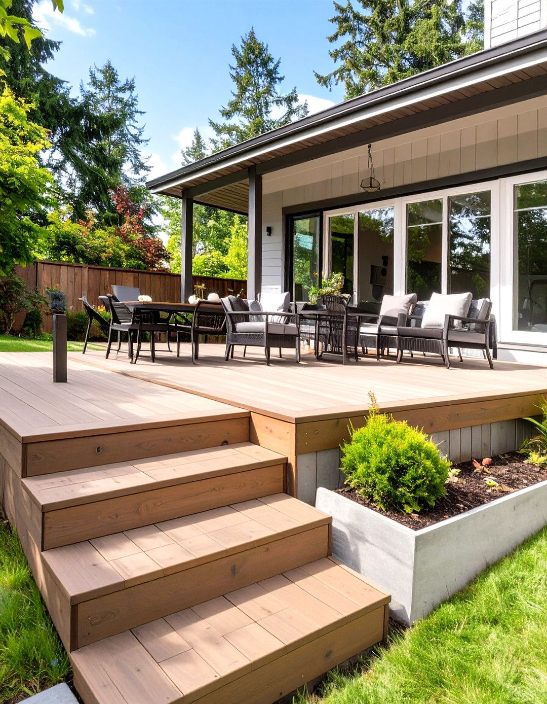 A Multi Level Deck for a Sloped Yard - 30 design your backyard online free ideas