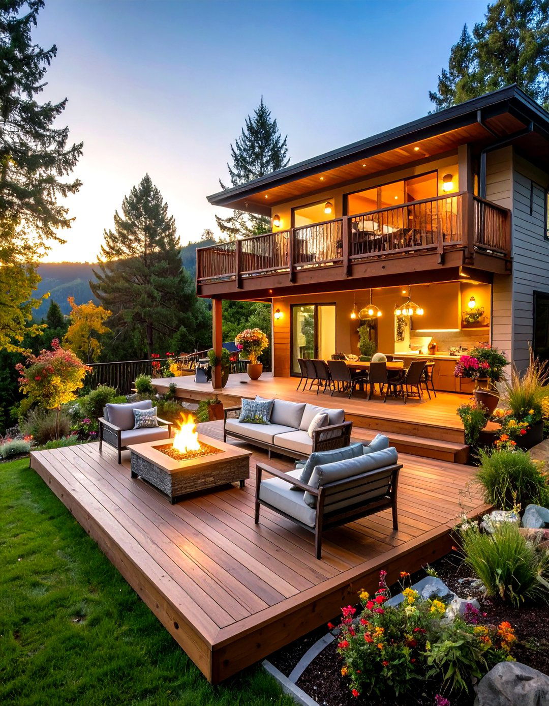A Multi Level Deck with Zoned Rooms - 30 outdoor room ideas