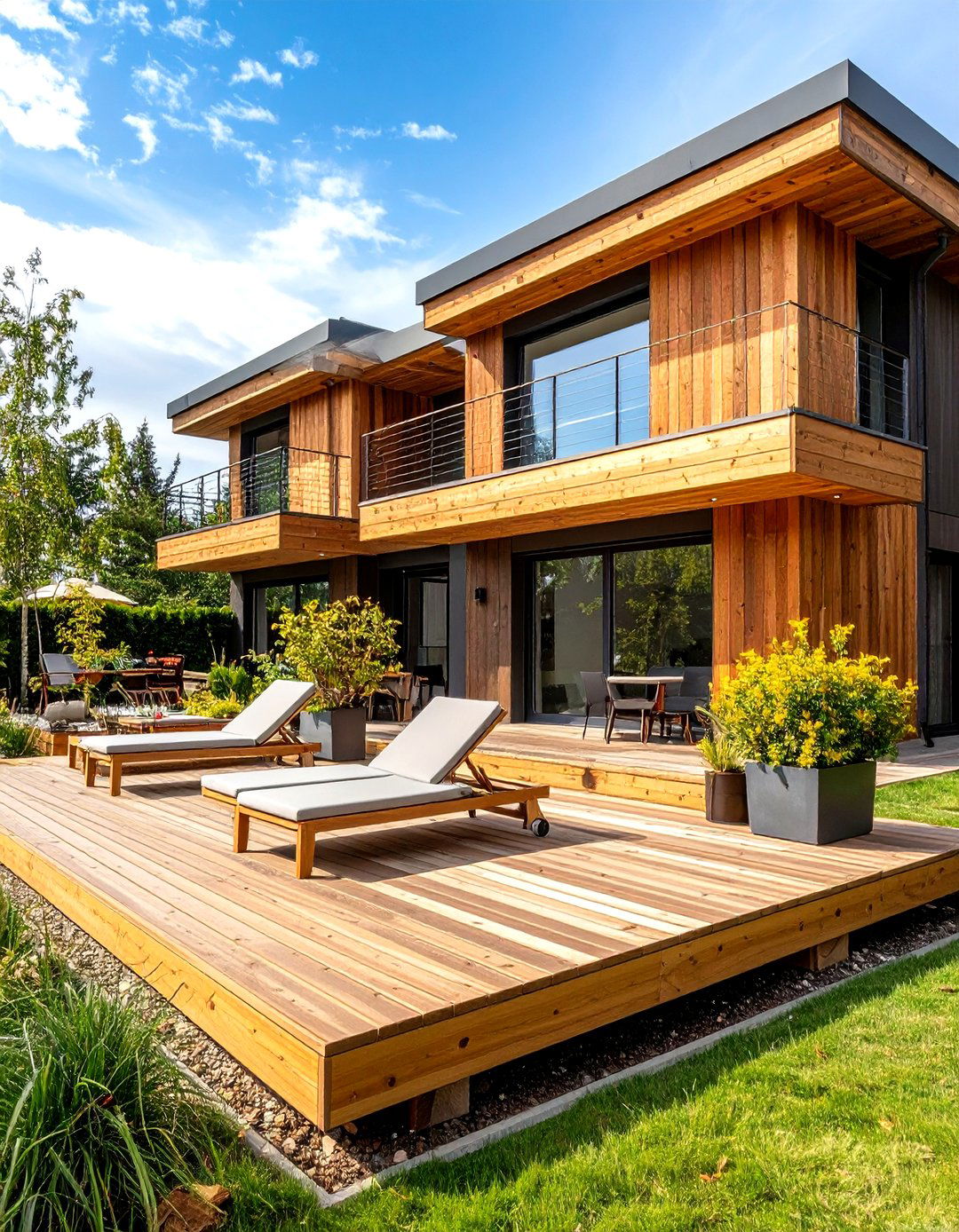 A Multi Level Timber Deck Platform - 30 landscape timber ideas