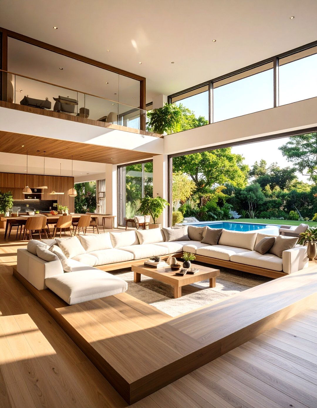 A Multi Level or Sunken L Shaped Living Room - 30 l shaped living room ideas