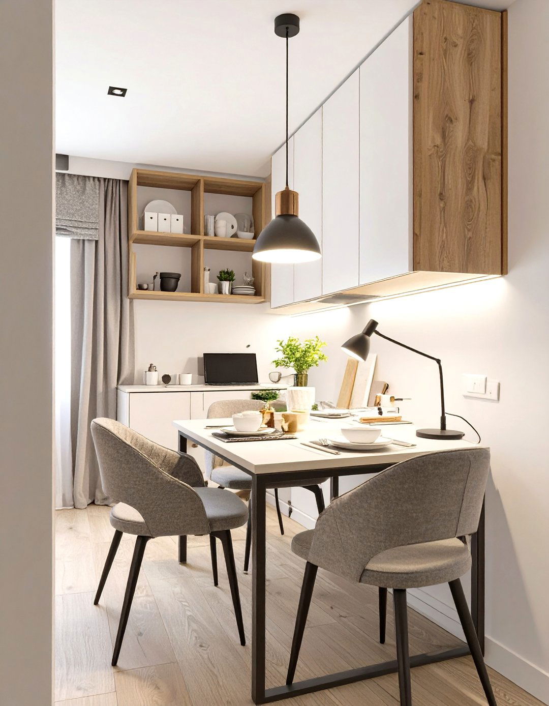 A Multifunctional Dining and Workspace - 30 apartment dining room ideas