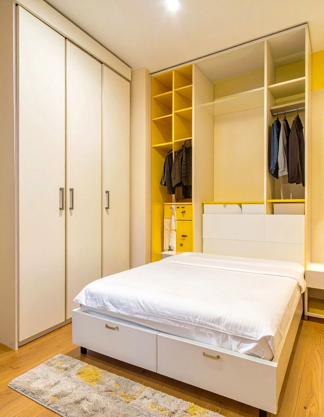 A Murphy Bed with Side Closets - 30 small bedroom closet ideas