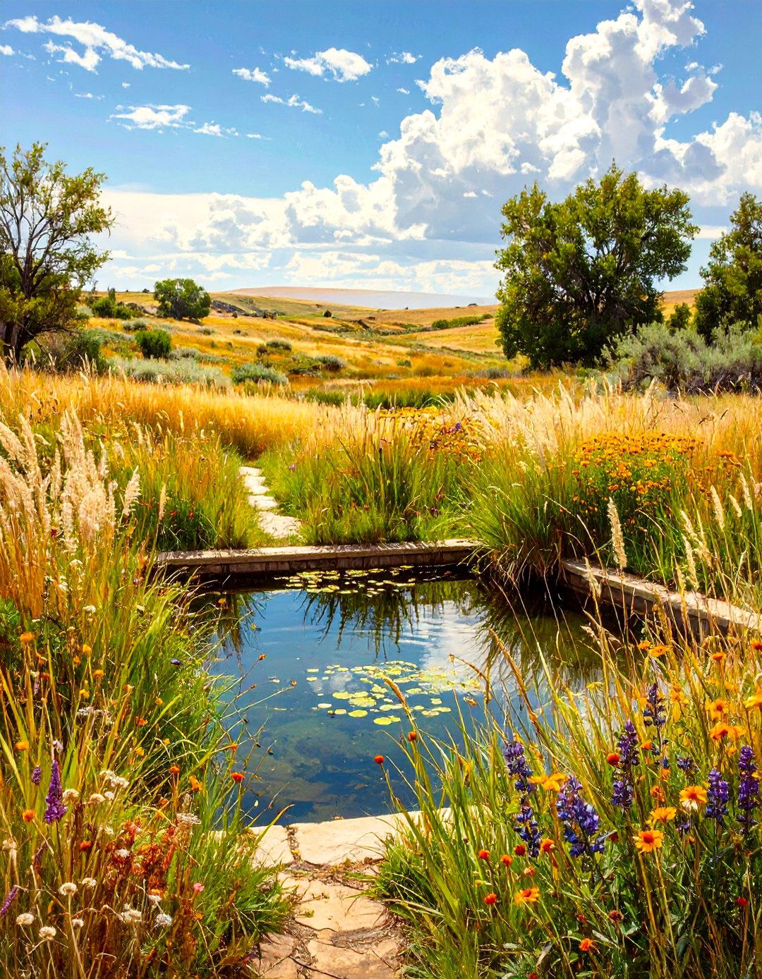 A Native Prairie Grass Pool Landscape - 30 low maintenance pool landscape design ideas