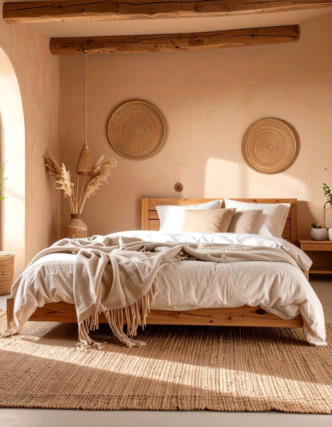 A Natural Clay Plaster Bedroom - 30 interior design with sustainable materials ideas