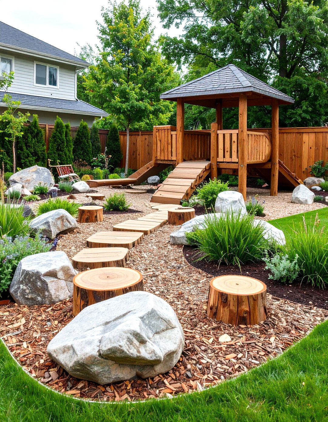 A Natural Playscape Adventure - 30 backyard ideas for kids