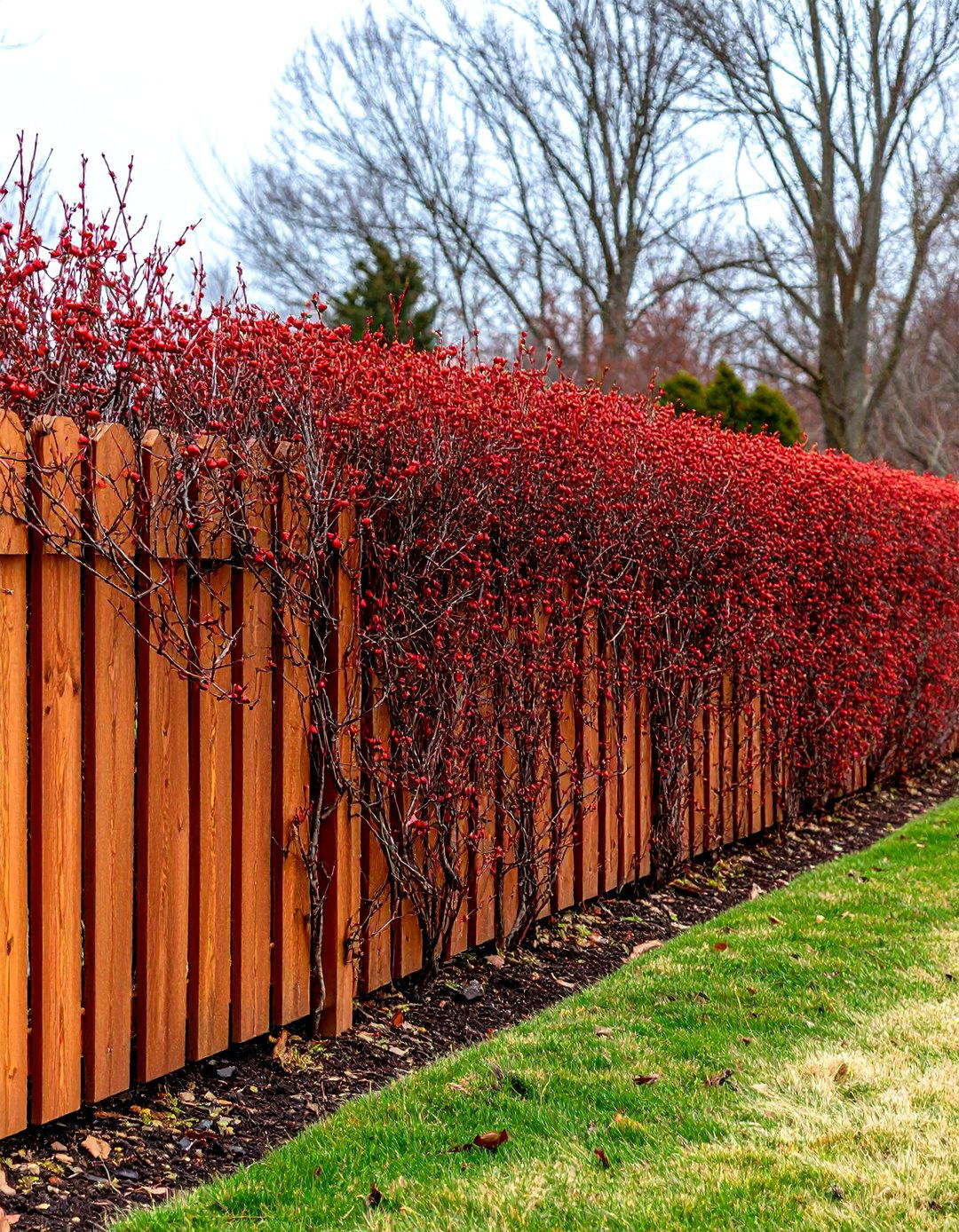 A Natural Red Twig Dogwood Hedge - 30 red twig dogwood landscape design ideas