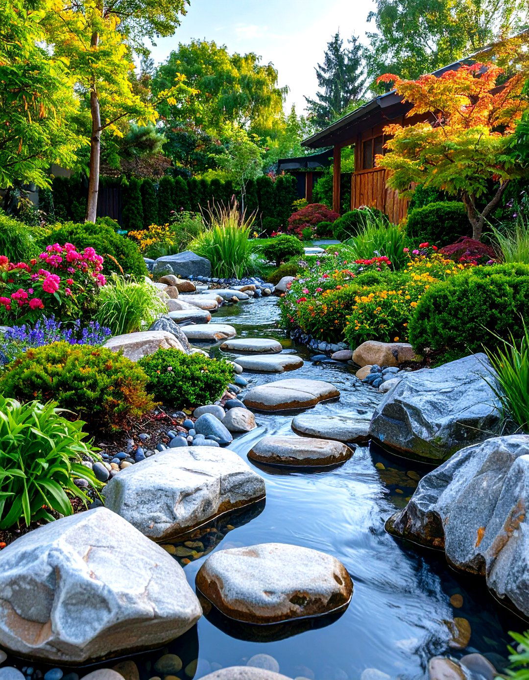A Natural River Rock Garden Border - 30 garden border ideas