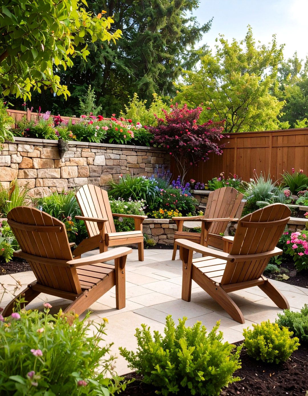 A Natural Stone Retaining Wall Patio - 30 diy patio ideas